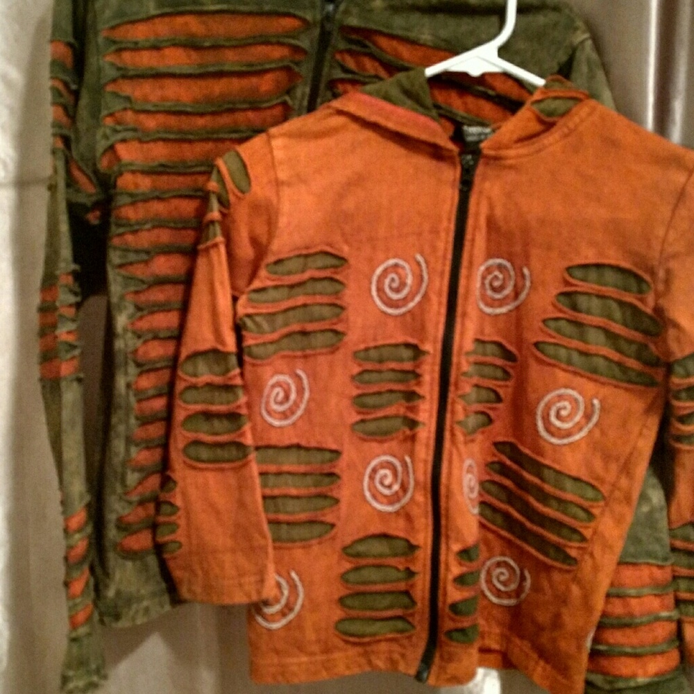 Pair of zip up hoodies